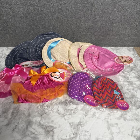 My Life As Lot Of 9 Backpack Hat Tutu 18" Doll Accessory Toy New With Tags - Picture 1 of 5